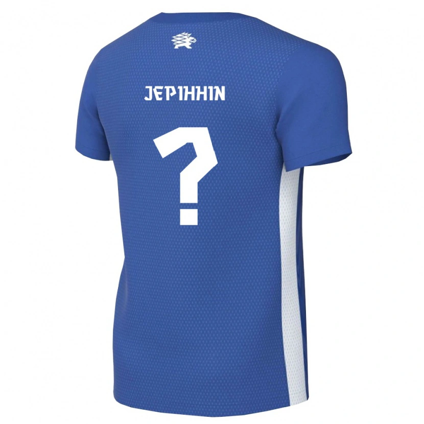 Danxen Kvinnor Estland Dimitri Jepihhin #0 Mörkblå Vit Hemmatröja Matchtröjor 26-28 Tröjor T-Tröja