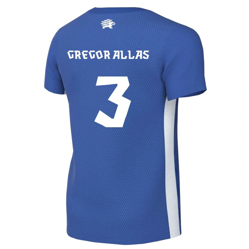 Danxen Kvinnor Estland Johann Gregor Allas #3 Mörkblå Vit Hemmatröja Matchtröjor 26-28 Tröjor T-Tröja