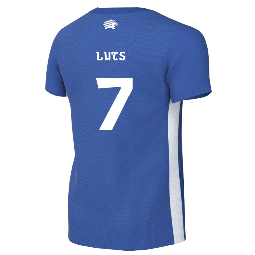 Danxen Kvinnor Estland Daniel Luts #7 Mörkblå Vit Hemmatröja Matchtröjor 26-28 Tröjor T-Tröja