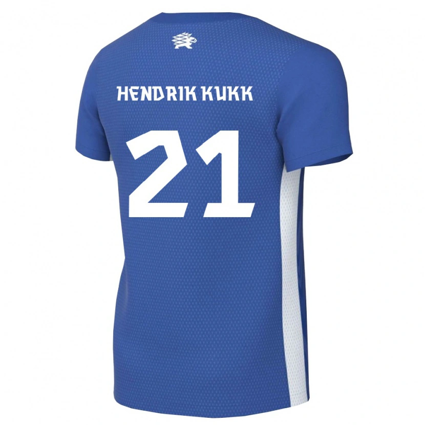 Danxen Kvinnor Estland Mark Hendrik Kukk #21 Mörkblå Vit Hemmatröja Matchtröjor 26-28 Tröjor T-Tröja