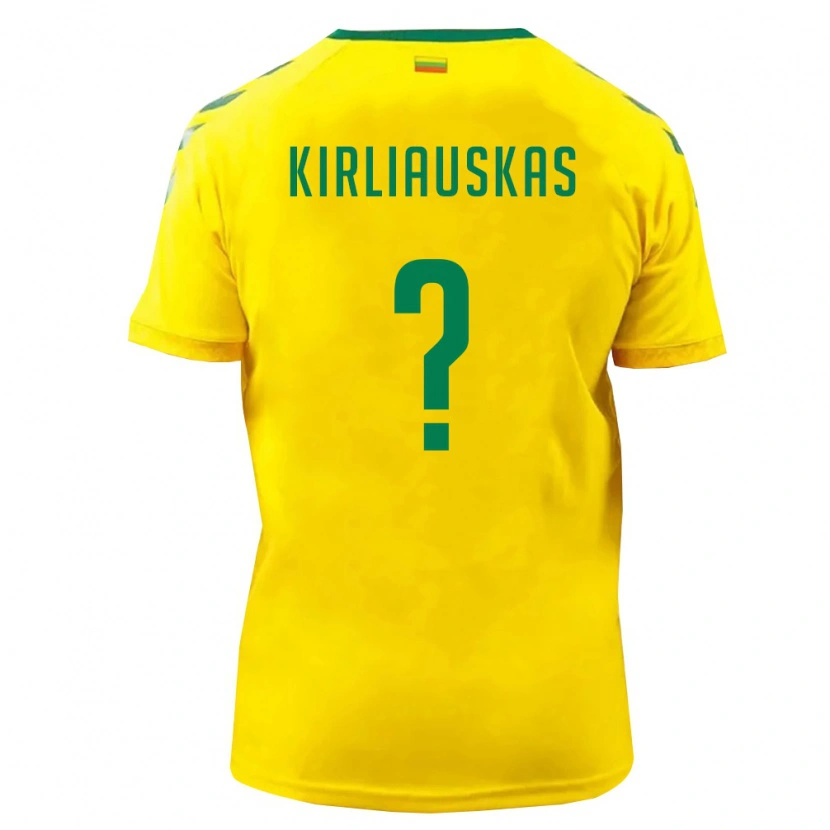 Danxen Kvinnor Litauen Emilis Kirliauskas #0 Gul Grön Hemmatröja Matchtröjor 26-28 Tröjor T-Tröja