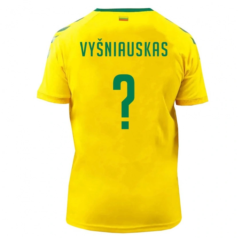 Danxen Kvinnor Litauen Džiugas Vyšniauskas #0 Gul Grön Hemmatröja Matchtröjor 26-28 Tröjor T-Tröja