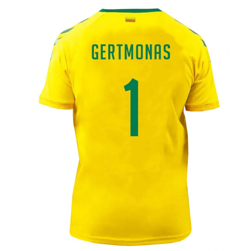 Danxen Kvinnor Litauen Edvinas Gertmonas #1 Gul Grön Hemmatröja Matchtröjor 26-28 Tröjor T-Tröja