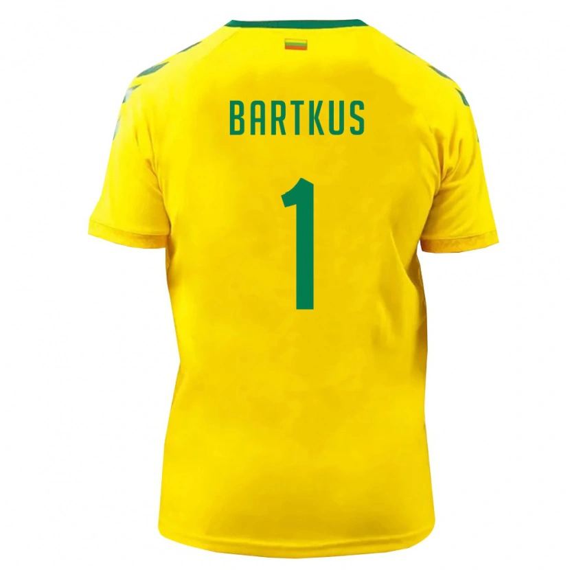 Danxen Kvinnor Litauen Džiugas Bartkus #1 Gul Grön Hemmatröja Matchtröjor 26-28 Tröjor T-Tröja