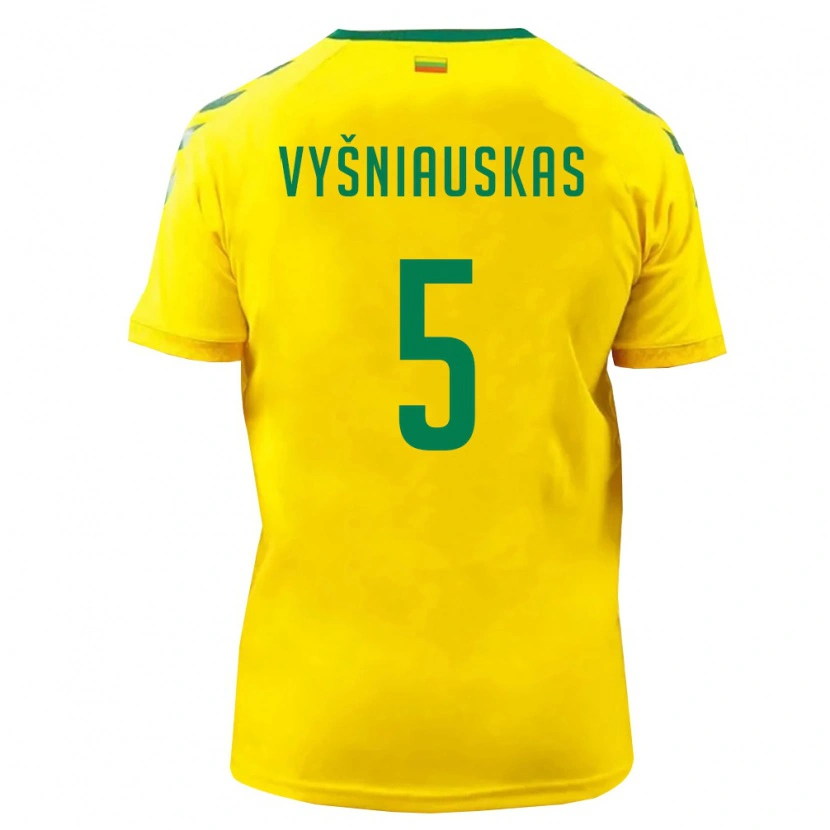 Danxen Kvinnor Litauen Nojus Vyšniauskas #5 Gul Grön Hemmatröja Matchtröjor 26-28 Tröjor T-Tröja