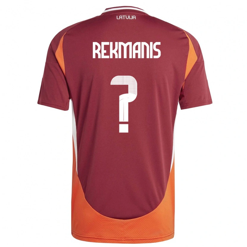 Danxen Kvinnor Lettland Kristaps Rekmanis #0 Djup Röd Vit Orange Hemmatröja Matchtröjor 26-28 Tröjor T-Tröja