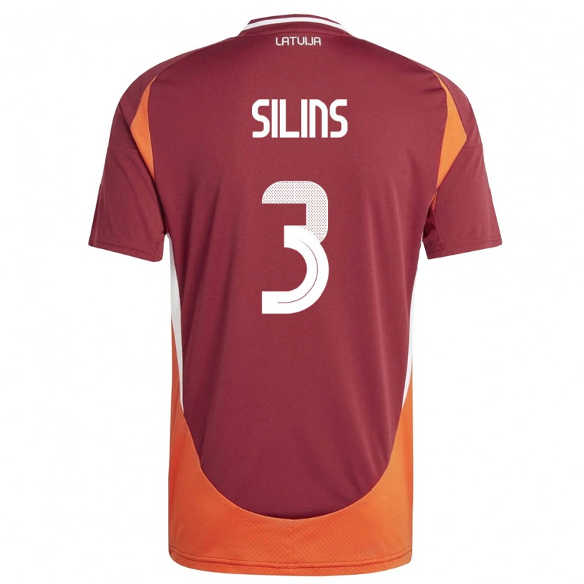 Danxen Kvinnor Lettland Matiss Silins #3 Djup Röd Vit Orange Hemmatröja Matchtröjor 26-28 Tröjor T-Tröja