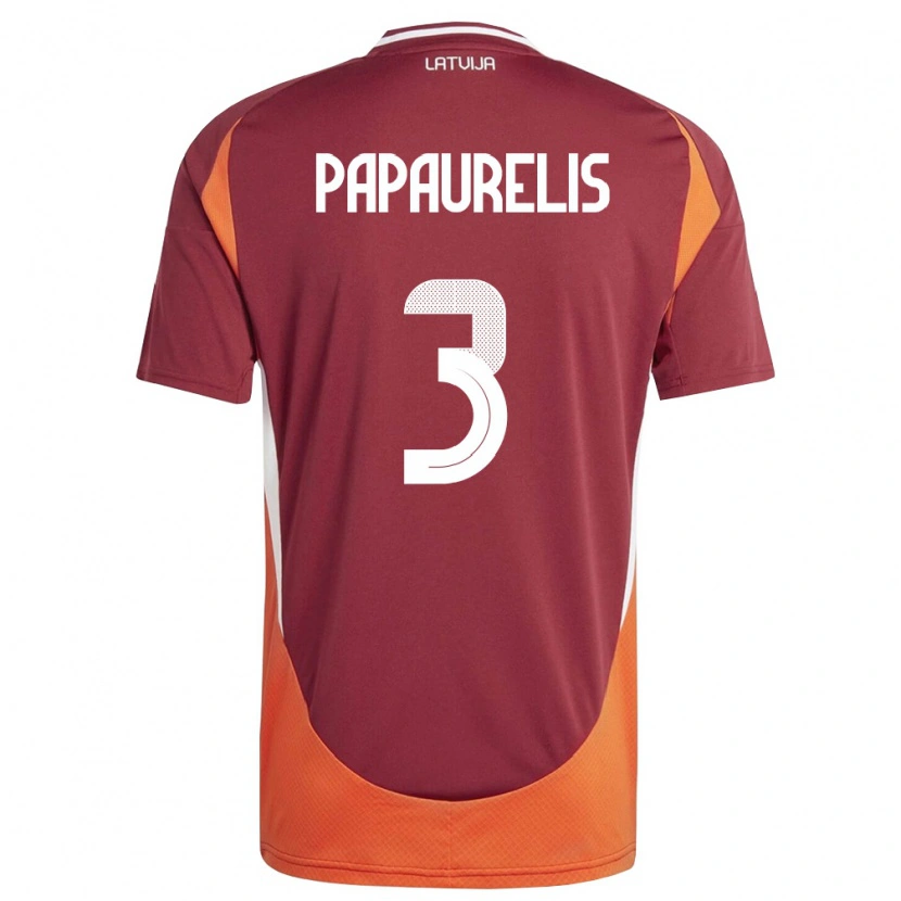 Danxen Kvinnor Lettland Marsels Papaurelis #3 Djup Röd Vit Orange Hemmatröja Matchtröjor 26-28 Tröjor T-Tröja