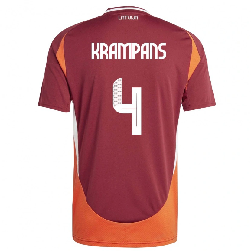Danxen Kvinnor Lettland Oskars Krampans #4 Djup Röd Vit Orange Hemmatröja Matchtröjor 26-28 Tröjor T-Tröja