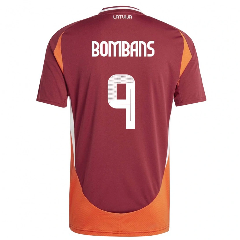 Danxen Kvinnor Lettland Georgijs Bombans #9 Djup Röd Vit Orange Hemmatröja Matchtröjor 26-28 Tröjor T-Tröja