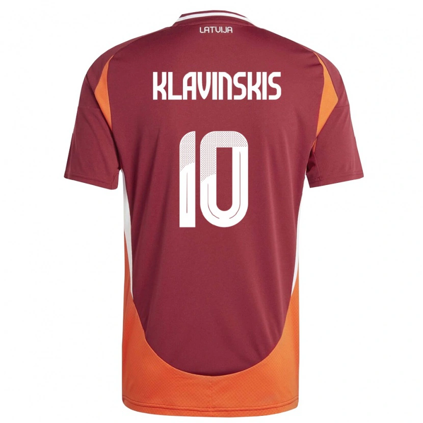 Danxen Kvinnor Lettland Rudolfs Klavinskis #10 Djup Röd Vit Orange Hemmatröja Matchtröjor 26-28 Tröjor T-Tröja