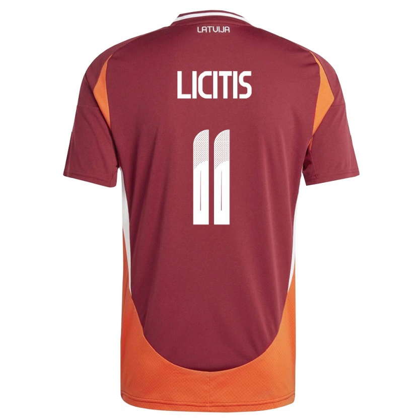 Danxen Kvinnor Lettland Adrians Licitis #11 Djup Röd Vit Orange Hemmatröja Matchtröjor 26-28 Tröjor T-Tröja
