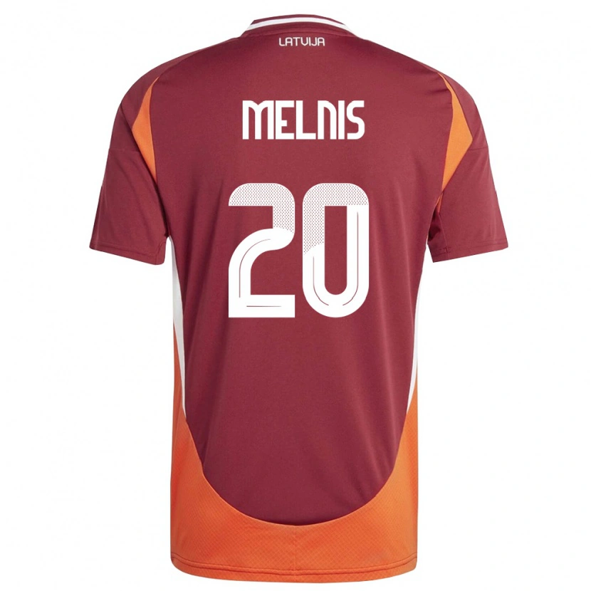 Danxen Kvinnor Lettland Bruno Melnis #20 Djup Röd Vit Orange Hemmatröja Matchtröjor 26-28 Tröjor T-Tröja