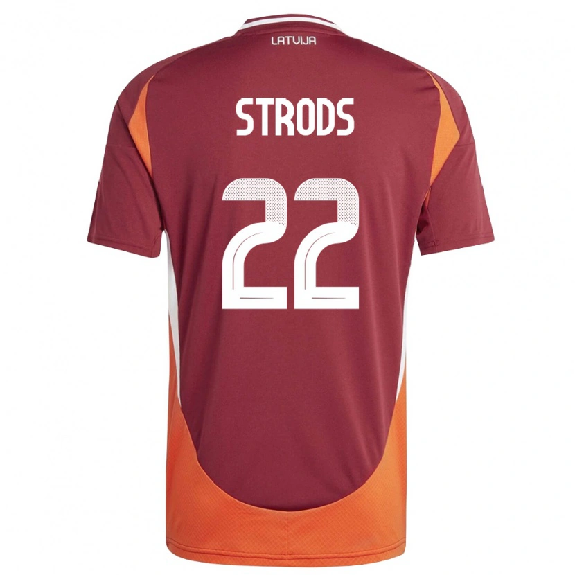 Danxen Kvinnor Lettland Markuss Strods #22 Djup Röd Vit Orange Hemmatröja Matchtröjor 26-28 Tröjor T-Tröja