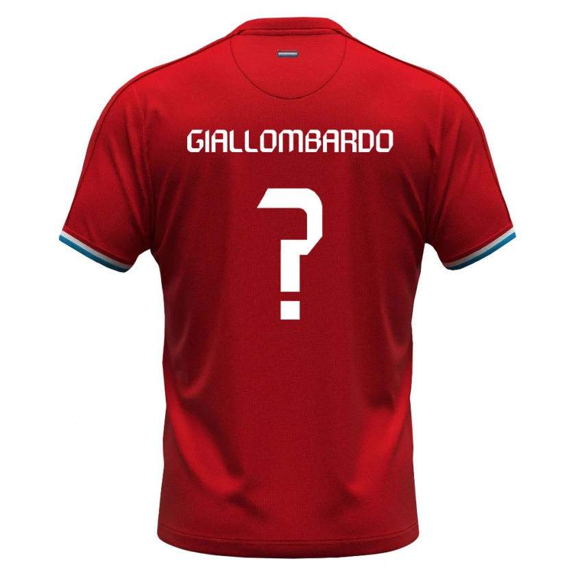 Danxen Kvinnor Luxemburg Matteo Giallombardo #0 Röd Vit Blå Hemmatröja Matchtröjor 26-28 Tröjor T-Tröja