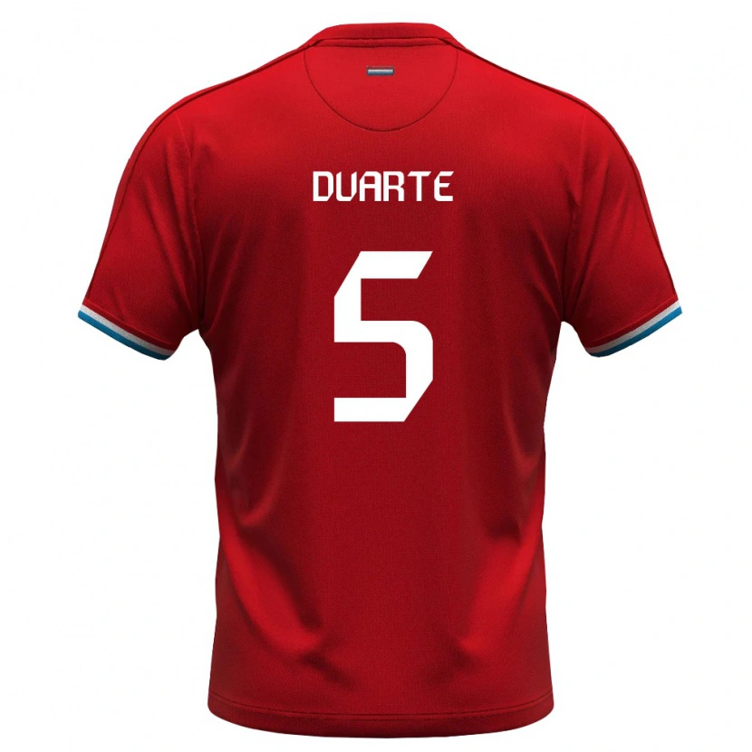 Danxen Kvinnor Luxemburg Enzo Duarte #5 Röd Vit Blå Hemmatröja Matchtröjor 26-28 Tröjor T-Tröja