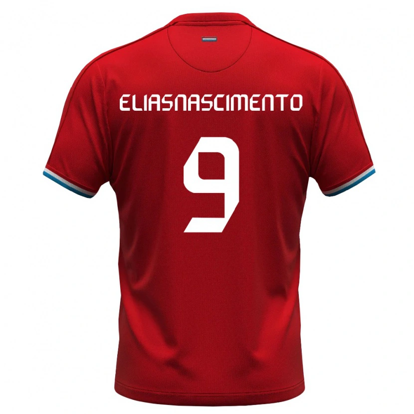 Danxen Kvinnor Luxemburg Kilian Elias Nascimento #9 Röd Vit Blå Hemmatröja Matchtröjor 26-28 Tröjor T-Tröja