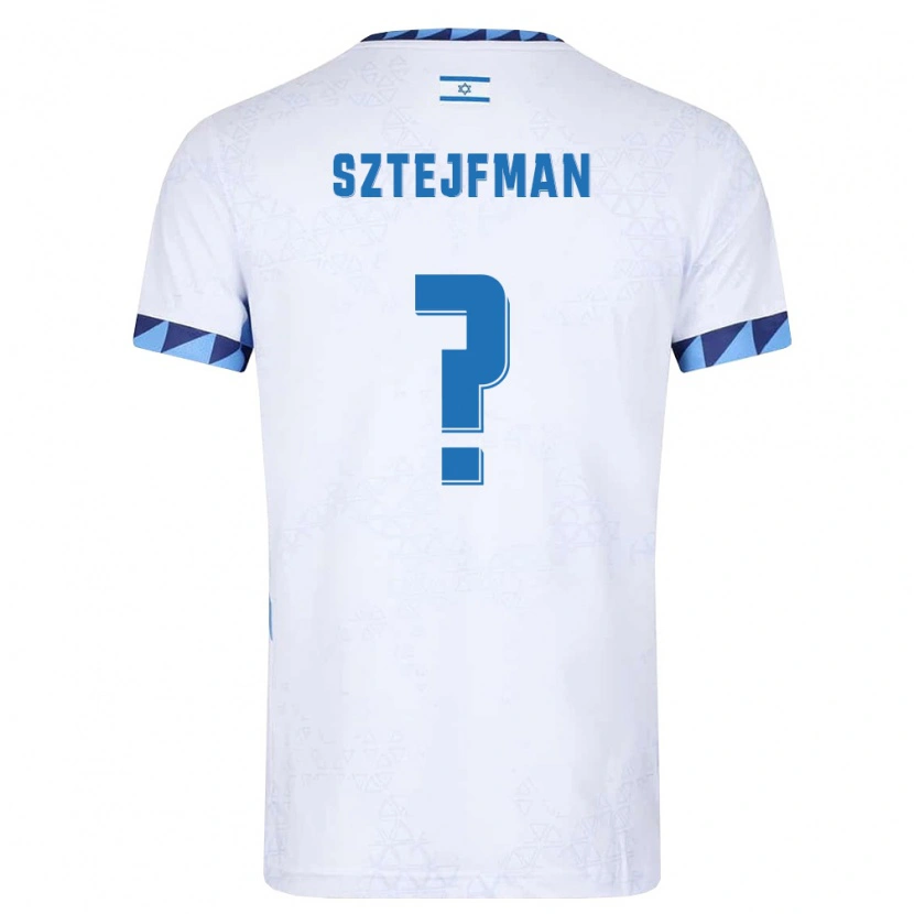 Danxen Kvinnor Israel Noam Sztejfman #0 Vit Ljusblå Hemmatröja Matchtröjor 26-28 Tröjor T-Tröja