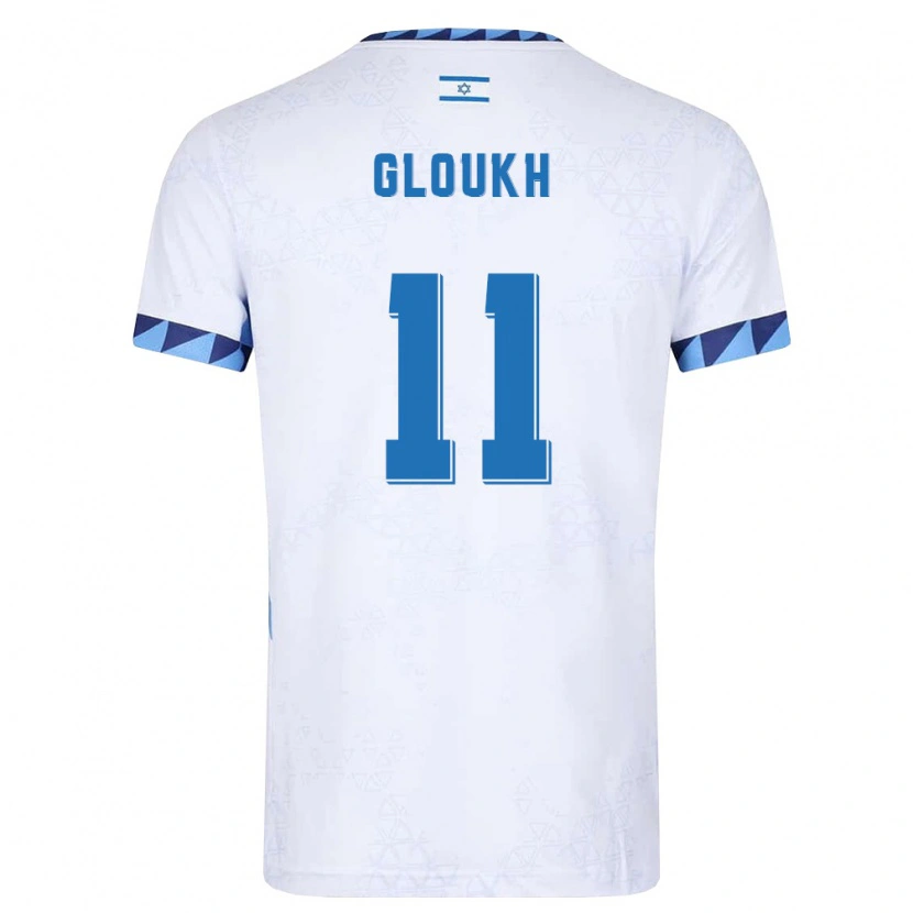 Danxen Kvinnor Israel Oscar Gloukh #11 Vit Ljusblå Hemmatröja Matchtröjor 26-28 Tröjor T-Tröja