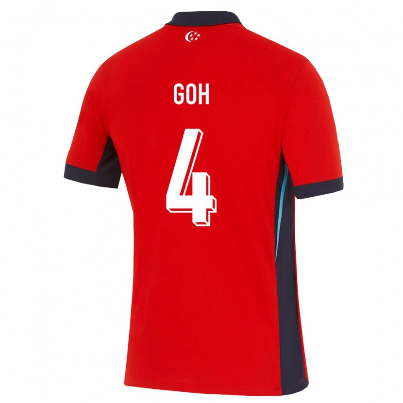 Danxen Kvinnor Singapore Taras Goh #4 Röd Vit Svart Hemmatröja Matchtröjor 26-28 Tröjor T-Tröja