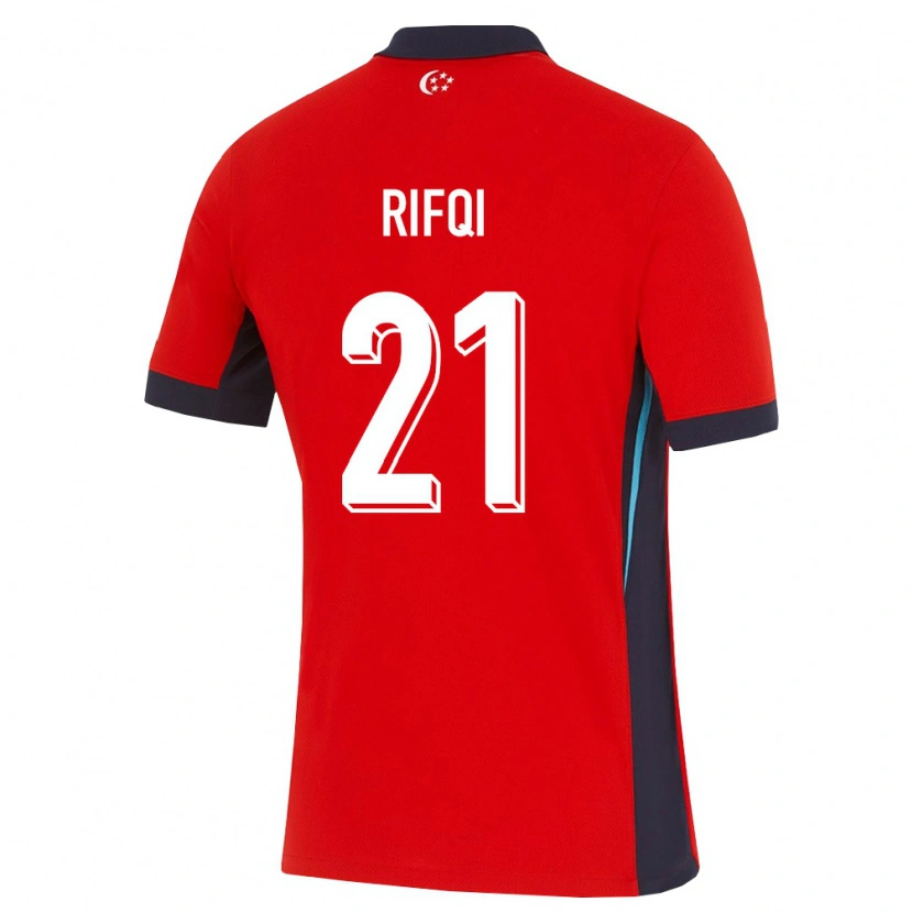 Danxen Kvinnor Singapore Izzan Rifqi #21 Röd Vit Svart Hemmatröja Matchtröjor 26-28 Tröjor T-Tröja