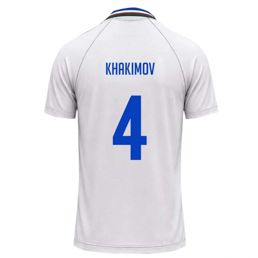 Danxen Kvinnor Uzbekistan Mukhammad Khakimov #4 Vit Mörk Grön Bortatröja Matchtröjor 26-28 Tröjor T-Tröja
