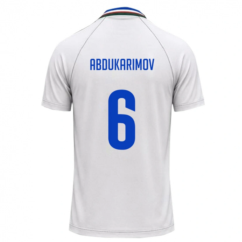 Danxen Kvinnor Uzbekistan Miraziz Abdukarimov #6 Vit Mörk Grön Bortatröja Matchtröjor 26-28 Tröjor T-Tröja