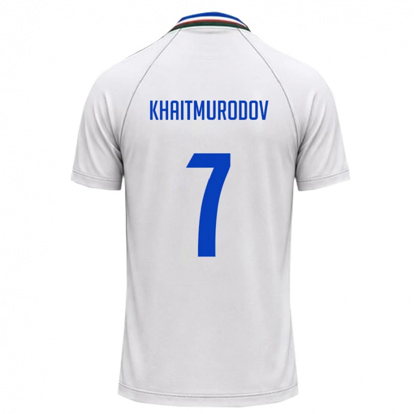 Danxen Kvinnor Uzbekistan Farrukh Khaitmurodov #7 Vit Mörk Grön Bortatröja Matchtröjor 26-28 Tröjor T-Tröja