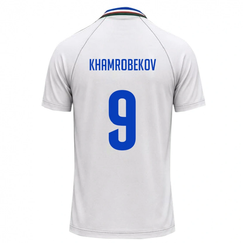 Danxen Kvinnor Uzbekistan Odildzhon Khamrobekov #9 Vit Mörk Grön Bortatröja Matchtröjor 26-28 Tröjor T-Tröja