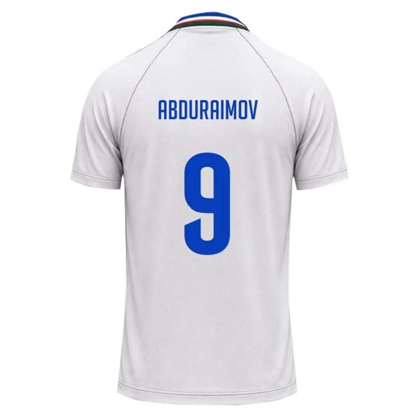 Danxen Kvinnor Uzbekistan Laziz Abduraimov #9 Vit Mörk Grön Bortatröja Matchtröjor 26-28 Tröjor T-Tröja