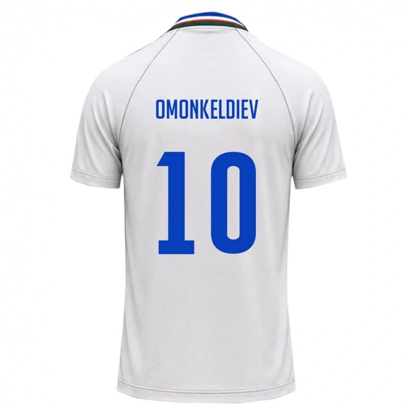 Danxen Kvinnor Uzbekistan Fazliddin Omonkeldiev #10 Vit Mörk Grön Bortatröja Matchtröjor 26-28 Tröjor T-Tröja