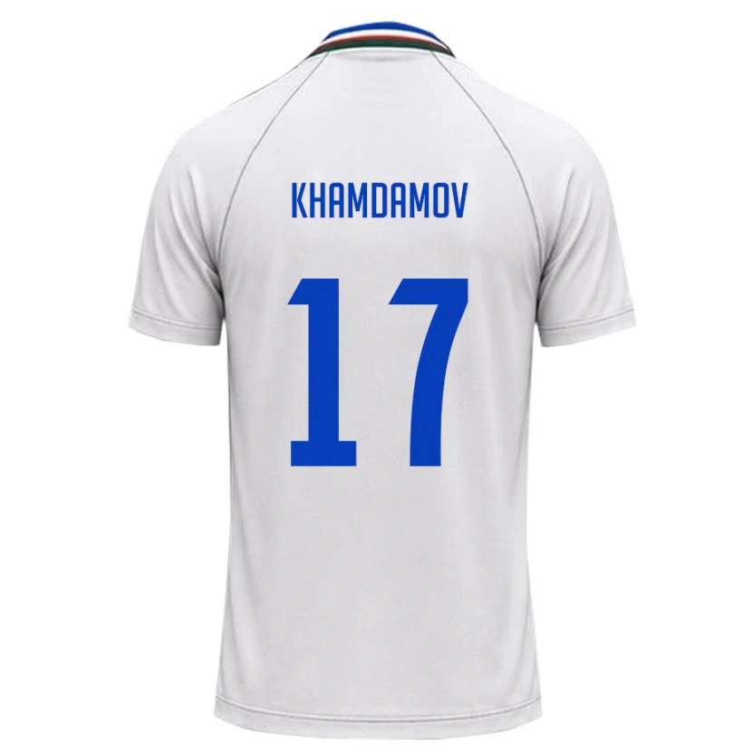 Danxen Kvinnor Uzbekistan Dostonbek Khamdamov #17 Vit Mörk Grön Bortatröja Matchtröjor 26-28 Tröjor T-Tröja
