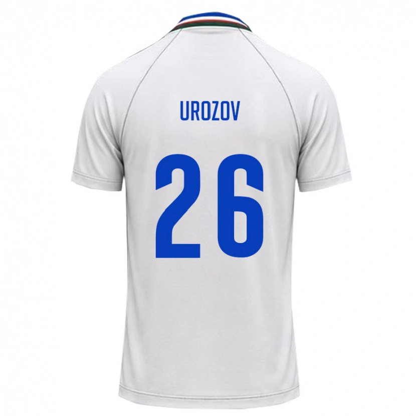 Danxen Kvinnor Uzbekistan Jakhongir Urozov #26 Vit Mörk Grön Bortatröja Matchtröjor 26-28 Tröjor T-Tröja