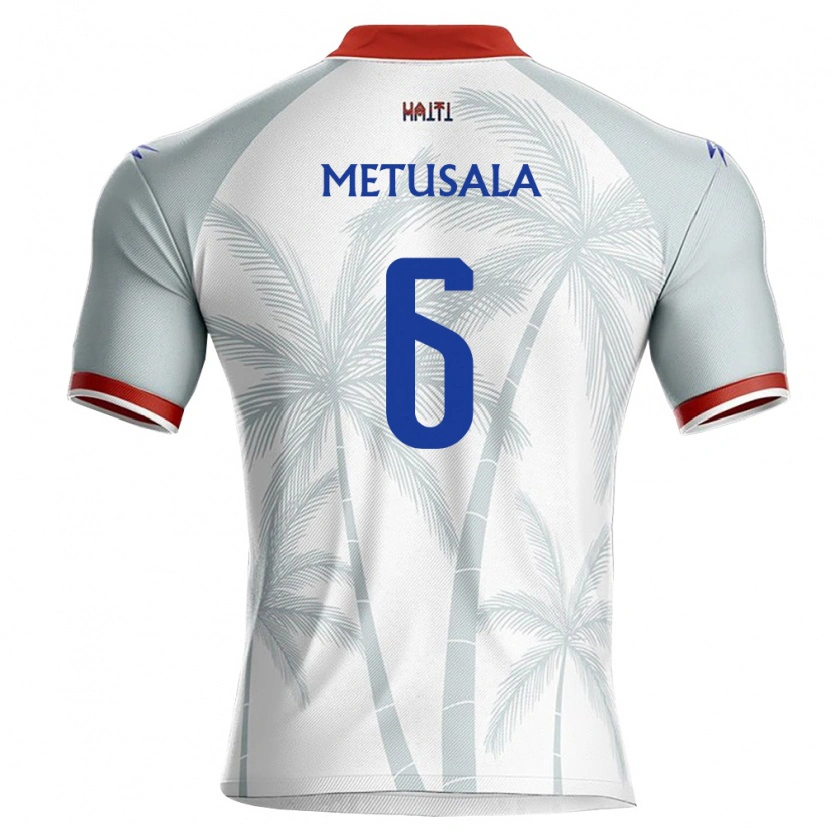 Danxen Kvinnor Haiti Garven Metusala #6 Vit Röd Grå Bortatröja Matchtröjor 26-28 Tröjor T-Tröja