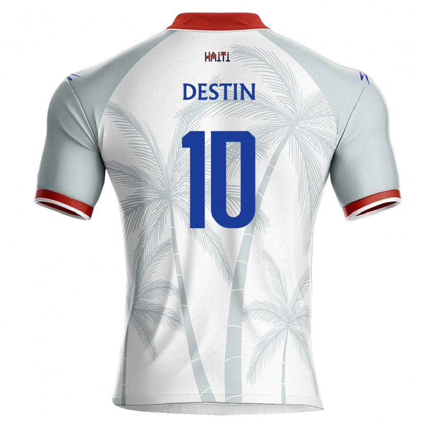 Danxen Kvinnor Haiti Bryan Destin #10 Vit Röd Grå Bortatröja Matchtröjor 26-28 Tröjor T-Tröja