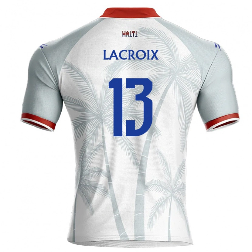 Danxen Kvinnor Haiti Duke Lacroix #13 Vit Röd Grå Bortatröja Matchtröjor 26-28 Tröjor T-Tröja