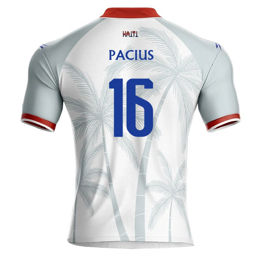Danxen Kvinnor Haiti Woobens Pacius #16 Vit Röd Grå Bortatröja Matchtröjor 26-28 Tröjor T-Tröja