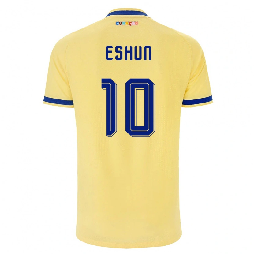 Danxen Kvinnor Curaçao Kayne Eshun #10 Gul Marin Rosa Bortatröja Matchtröjor 26-28 Tröjor T-Tröja