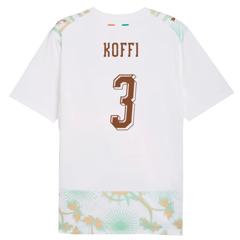 Danxen Kvinnor Elfenbenskusten Kouadio Koffi #3 Vit Orange Grön Bortatröja Matchtröjor 26-28 Tröjor T-Tröja