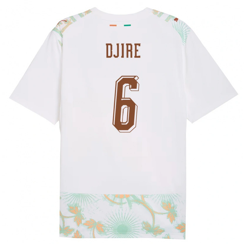 Danxen Kvinnor Elfenbenskusten Abdoulaye Djire #6 Vit Orange Grön Bortatröja Matchtröjor 26-28 Tröjor T-Tröja