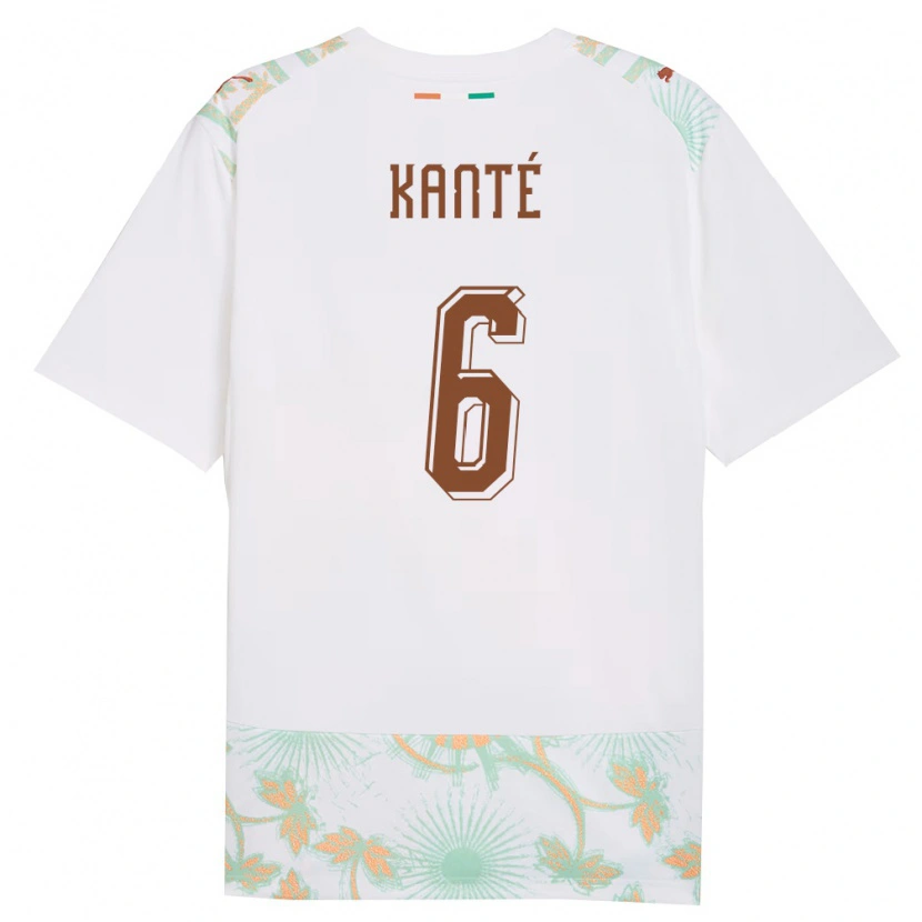 Danxen Kvinnor Elfenbenskusten Abdoulaye Kanté #6 Vit Orange Grön Bortatröja Matchtröjor 26-28 Tröjor T-Tröja