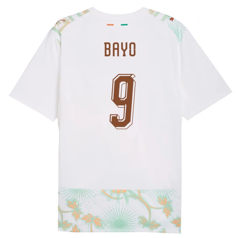 Danxen Kvinnor Elfenbenskusten Vakoun Bayo #9 Vit Orange Grön Bortatröja Matchtröjor 26-28 Tröjor T-Tröja