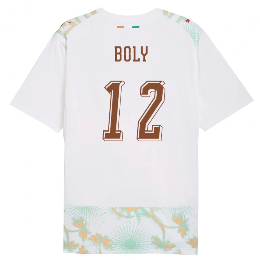 Danxen Kvinnor Elfenbenskusten Willy Boly #12 Vit Orange Grön Bortatröja Matchtröjor 26-28 Tröjor T-Tröja