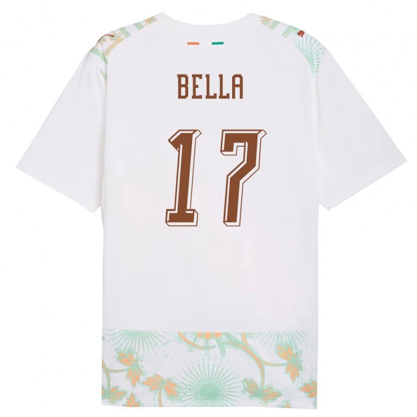 Danxen Kvinnor Elfenbenskusten Bamalick Bella #17 Vit Orange Grön Bortatröja Matchtröjor 26-28 Tröjor T-Tröja