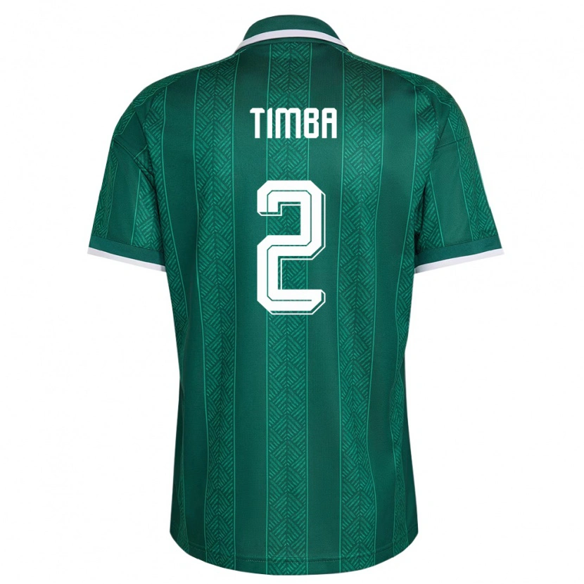 Danxen Kvinnor Sydafrika Sifiso Timba #2 Grön Vit Guld Bortatröja Matchtröjor 26-28 Tröjor T-Tröja