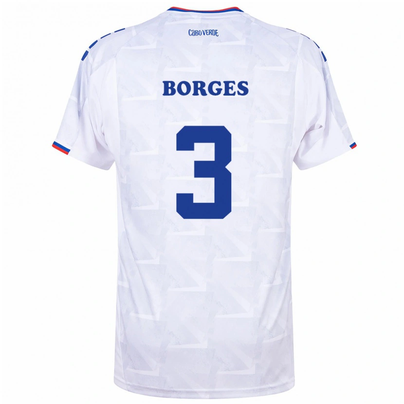 Danxen Kvinnor Kap Verde Diney Borges #3 Vit Burgund Bortatröja Matchtröjor 26-28 Tröjor T-Tröja