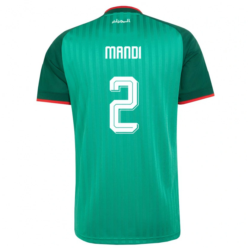 Danxen Kvinnor Algeriet Aïssa Mandi #2 Grön Röd Vit Bortatröja Matchtröjor 26-28 Tröjor T-Tröja
