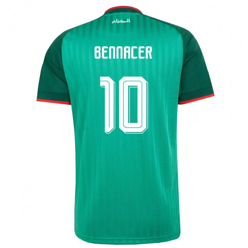 Danxen Kvinnor Algeriet Ismaël Bennacer #10 Grön Röd Vit Bortatröja Matchtröjor 26-28 Tröjor T-Tröja