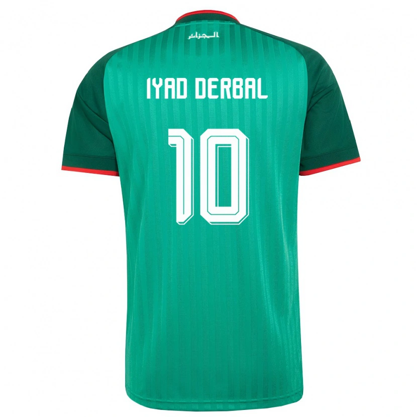 Danxen Kvinnor Algeriet Bassem Iyad Derbal #10 Grön Röd Vit Bortatröja Matchtröjor 26-28 Tröjor T-Tröja