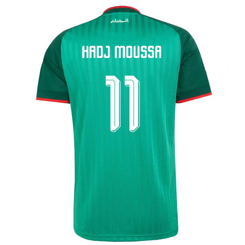 Danxen Kvinnor Algeriet Anis Hadj Moussa #11 Grön Röd Vit Bortatröja Matchtröjor 26-28 Tröjor T-Tröja